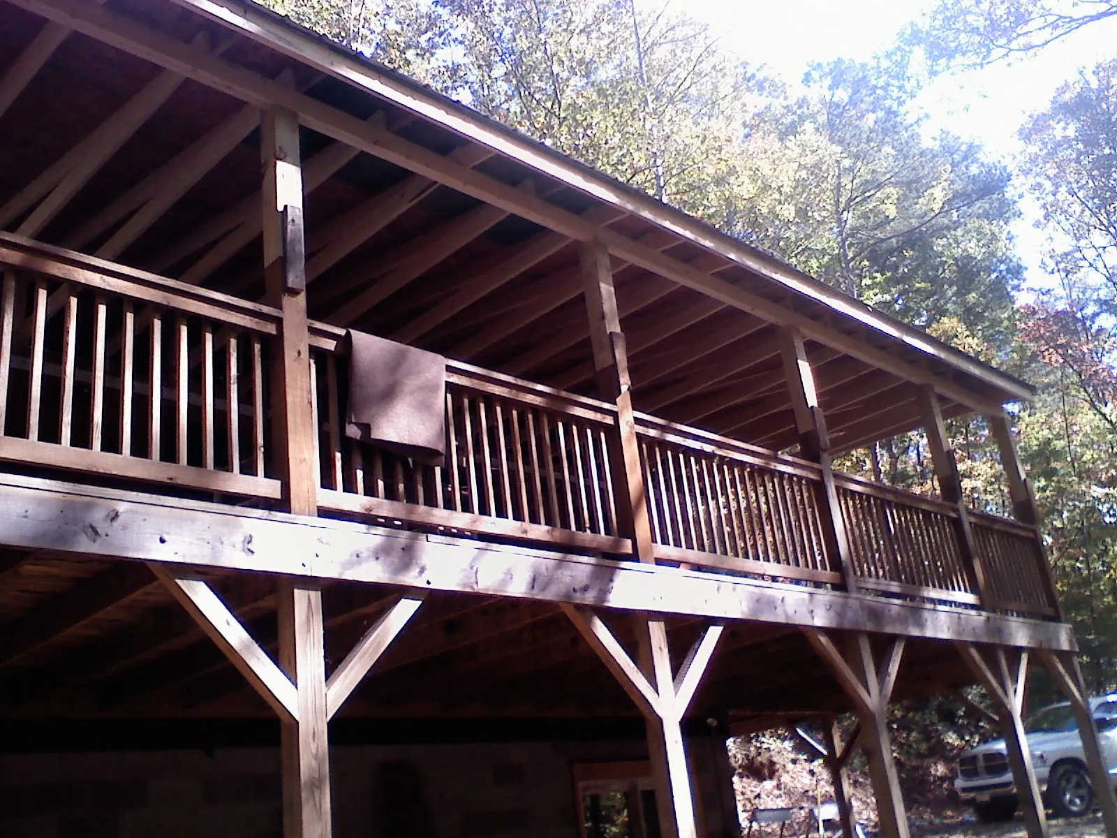 Timber framing under a new elevated porch and deck — Roof Leak Repair in Danielson by Roofing Brothers